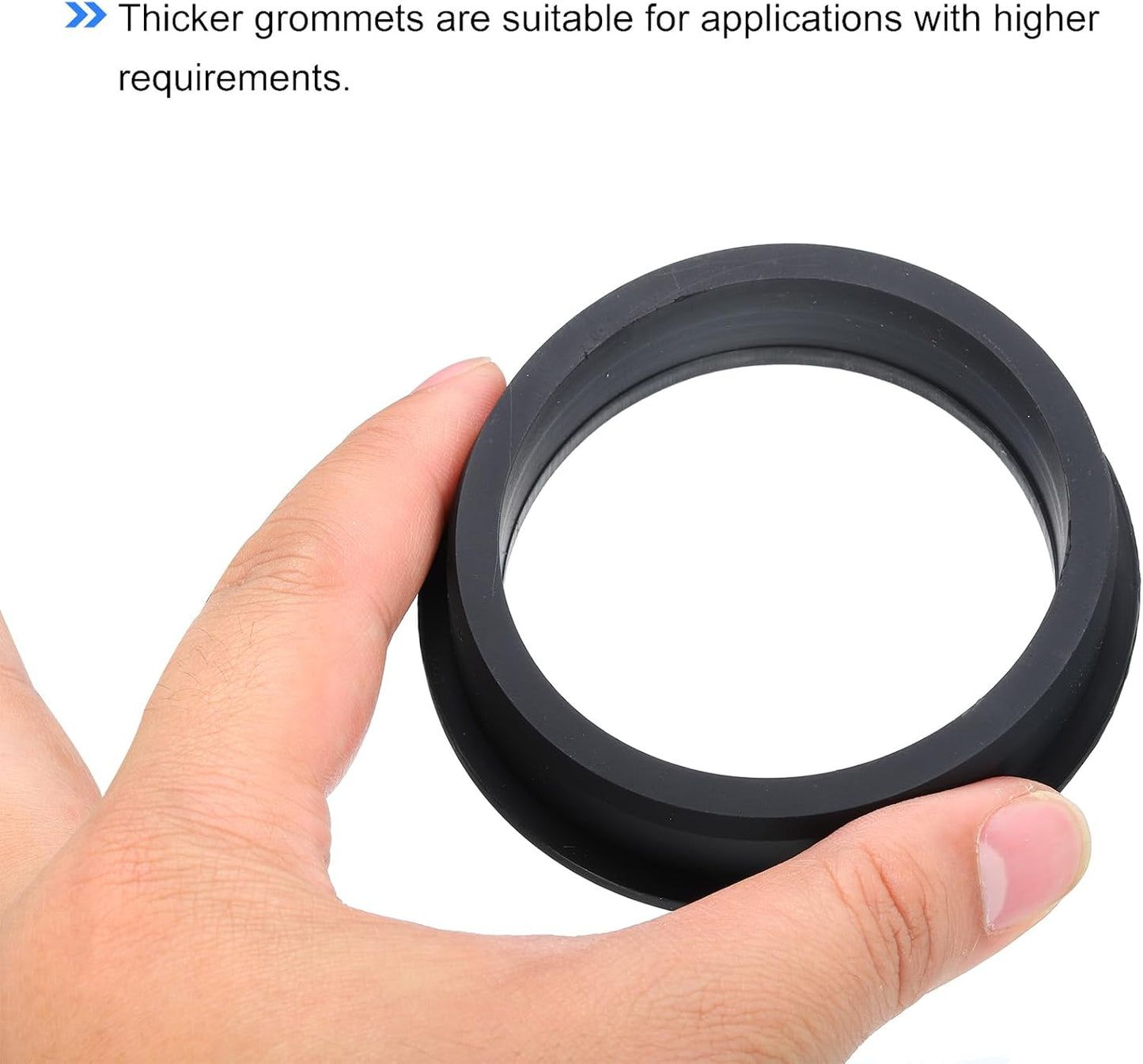 Tapa goma ojal montaje 2.898pulg ID 2.480pulg sello flexible negro