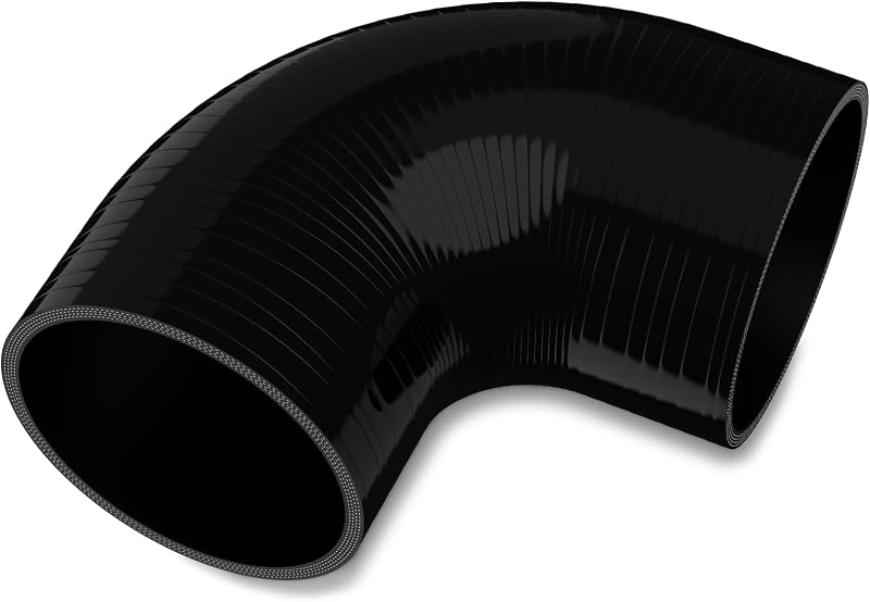 Acoplador codo 90 grados manguera silicona 4 capas 3.5pulg