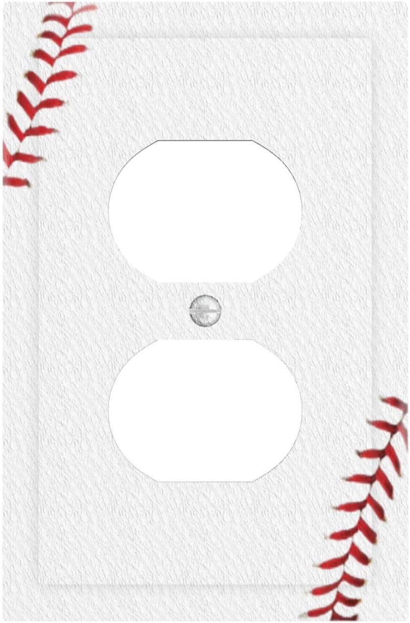 Cubiertas decorativas tomas corriente pelota béisbol blanco