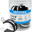 Abrazaderas acero inox 1-1/4pulg aisladas goma 15uds