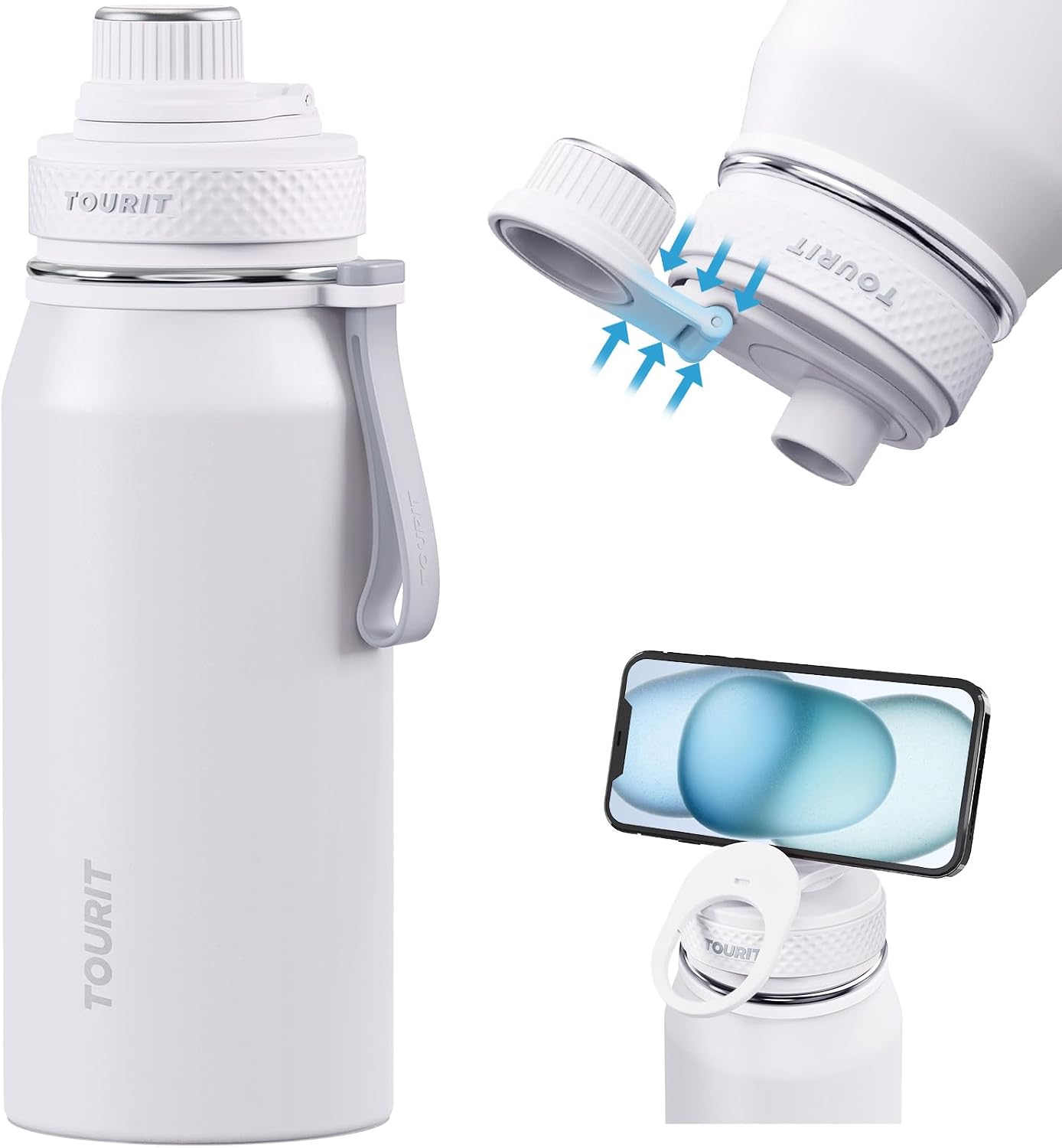 Botella agua acero inox 32oz doble pared vacío tapa deporte