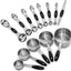 Set 5 Tazas y 7 Cucharas Magnéticas Acero Inox Negro