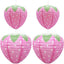 4 Faroles Papel Fresa 8x12pulg Adornos Colgantes Fiesta