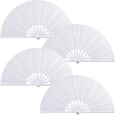 4 Ventiladores Mano Plegables Plástico Danza Hogar Blanco