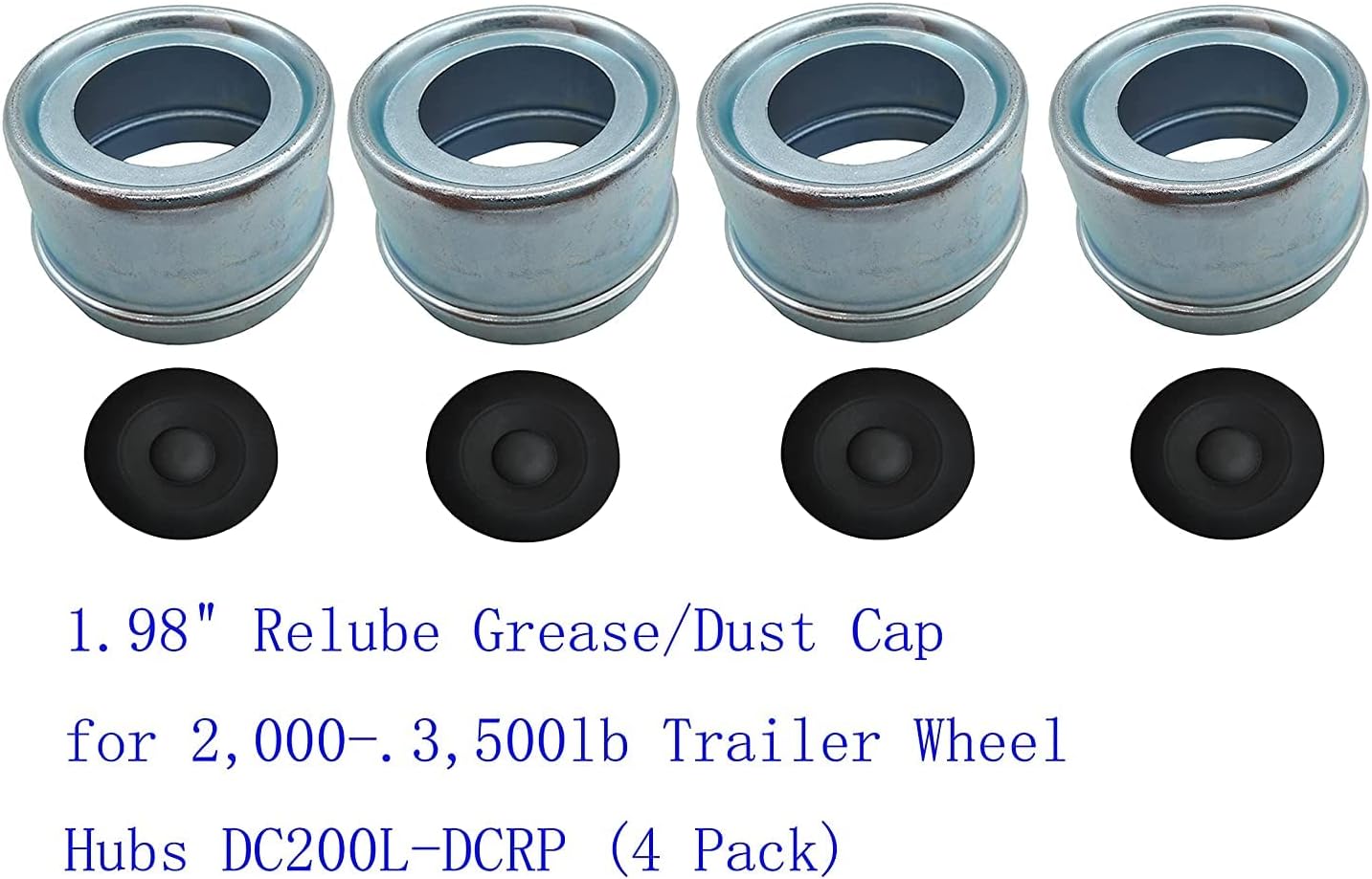 Tapa antipolvo eje remolque 4 tapones goma Dexter