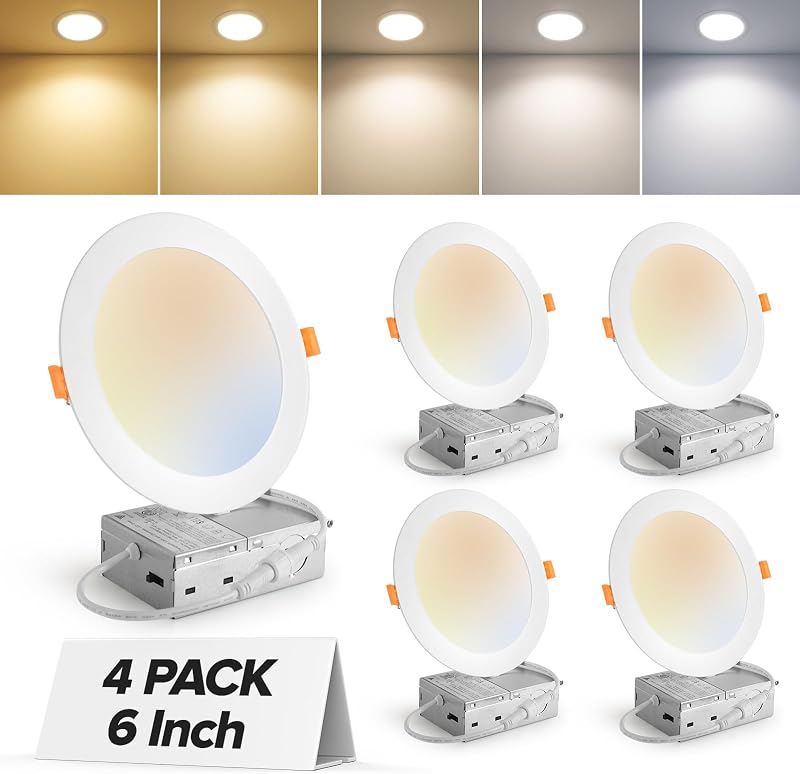 4 Luces LED Techo 6" 2700K-5000K