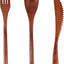 Set 3 Pzas Utensilios Madera Reutilizables Viaje Camping