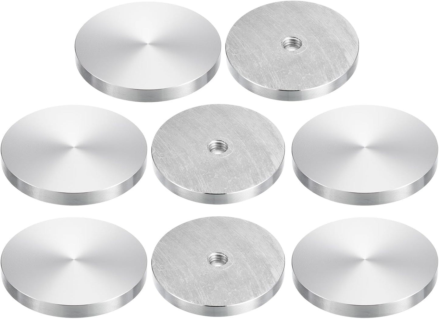 Disco aluminio redondo 2.36pulg adaptador vidrio mesa 8pcs