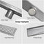 Drenaje ducha lineal acero inox cepillado 18pulg