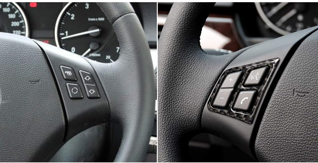 Cubierta botón volante fibra carbono BMW E90 E92 325i