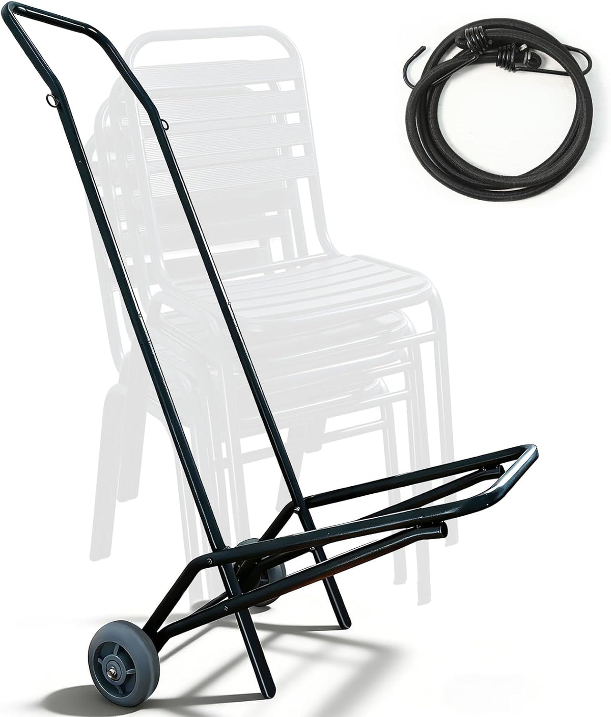 Silla apilable banquete carrito 12 sillas ruedas goma cuerda