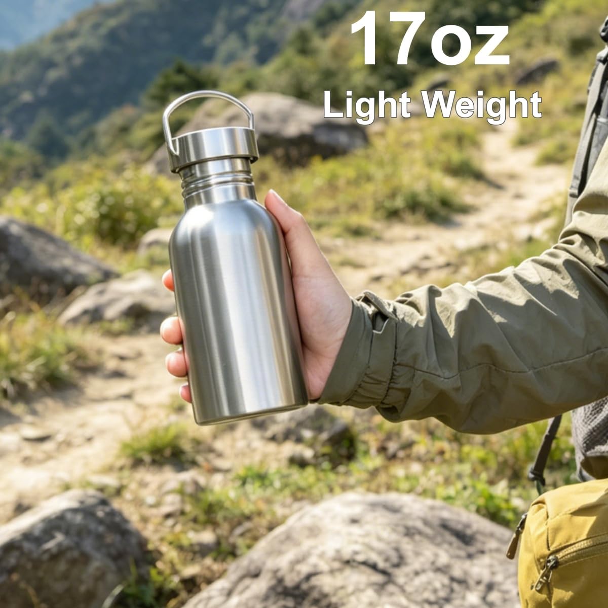 Botella agua acero inox 17oz boca ancha deporte