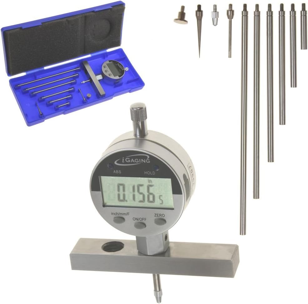 Calibrador profundidad electrónico 0–22 pulg/mm