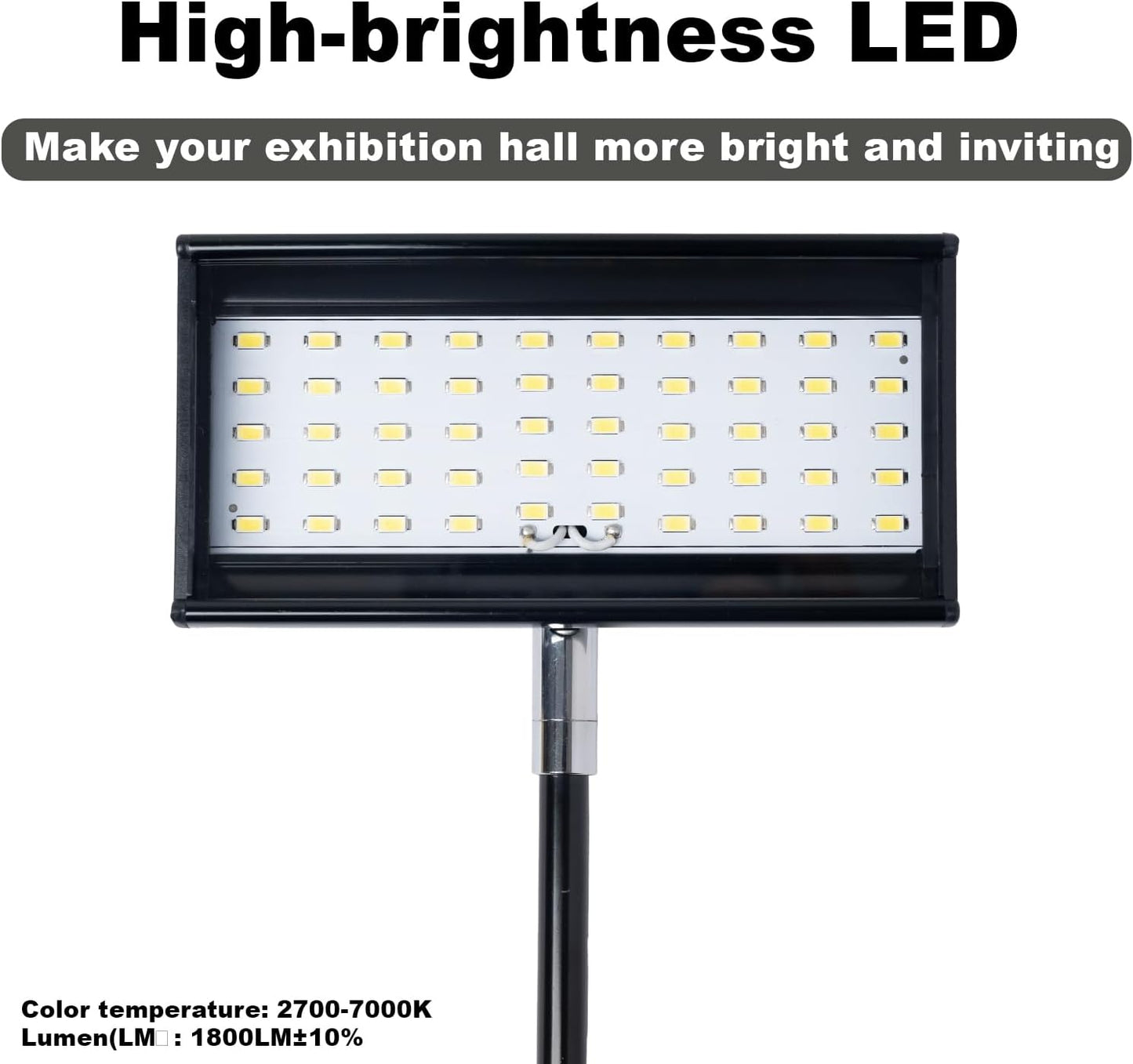 Luces LED feria con soportes y cables negro