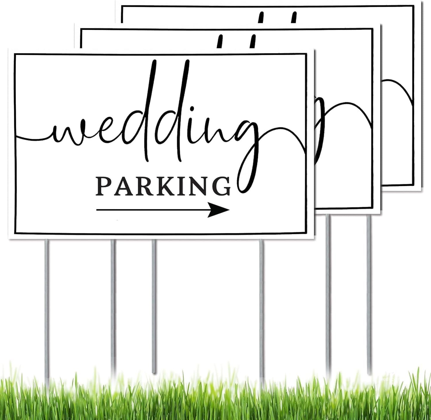 Letreros boda doble cara 16x12" con estacas metal