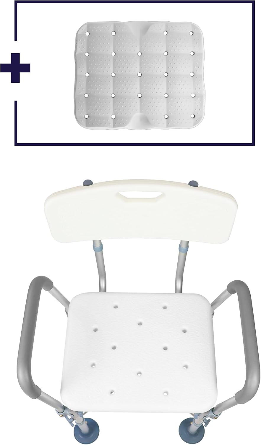Silla ducha con brazos y espalda reforzada cojín