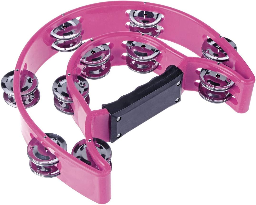 Pandereta doble fila metal Jingles ergonómico morado