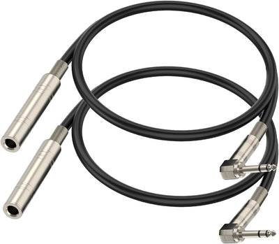 Cable TRS 0.250pulg 1.5ft 2 Pzas macho hembra estéreo