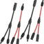 2 Pares Conectores Solares 10 AWG Rama en Y Rojo Negro