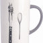Taza tatuaje con leche tenedor batidor 15oz