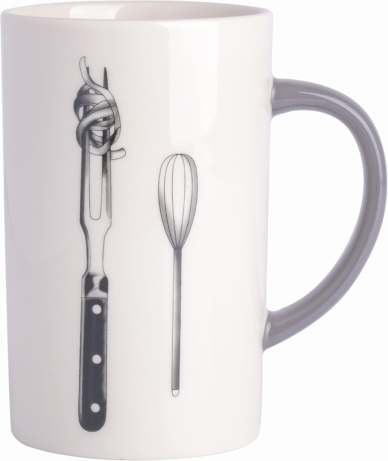 Taza tatuaje con leche tenedor batidor 15oz