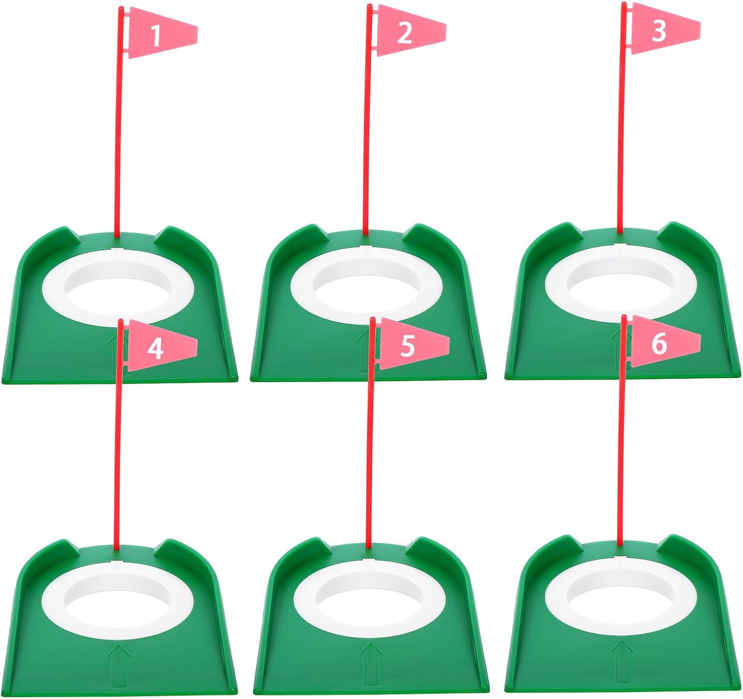 6 Tazas Golf con Banderas Plástico Accesorios
