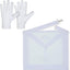 Delantal piel cordero bordado blanco con guantes elegantes