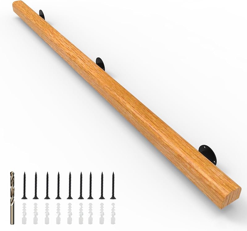 Pasamanos madera escaleras 7pies antiderrap