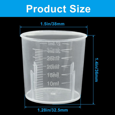 Vaso medidor PP transparente 30ml 1.02oz set 6