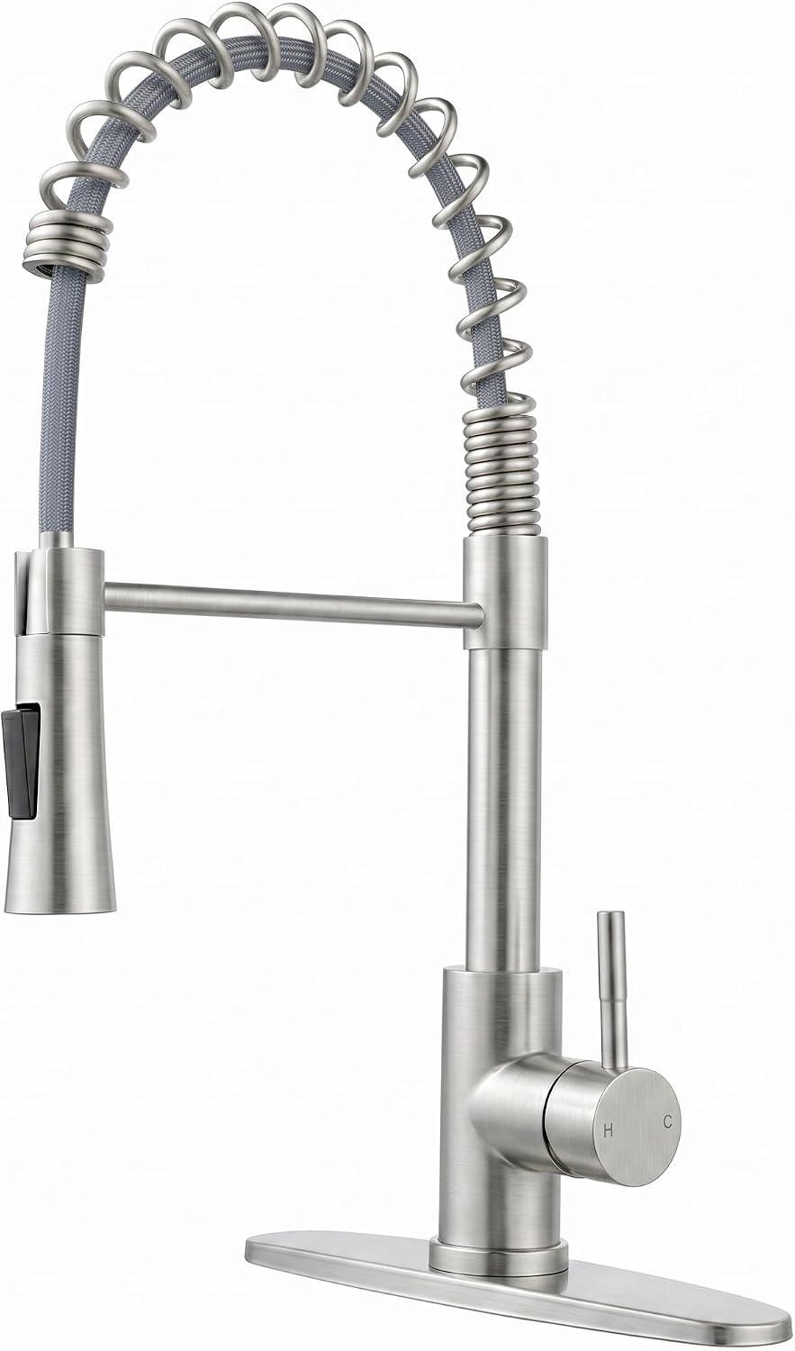 Grifo cocina acero inox níquel cepillado con rociador