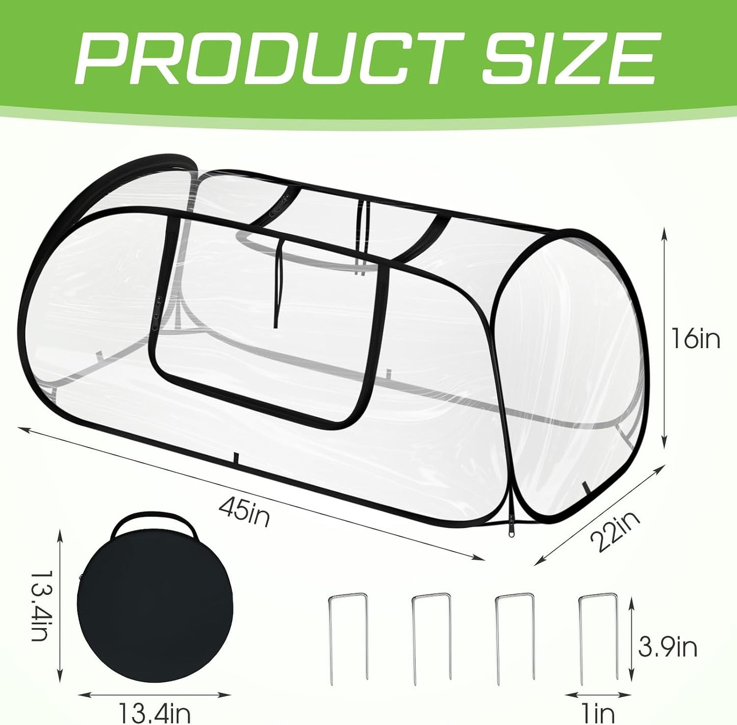 2 Cubiertas Jardín PVC Transparente Invernadero Plegable