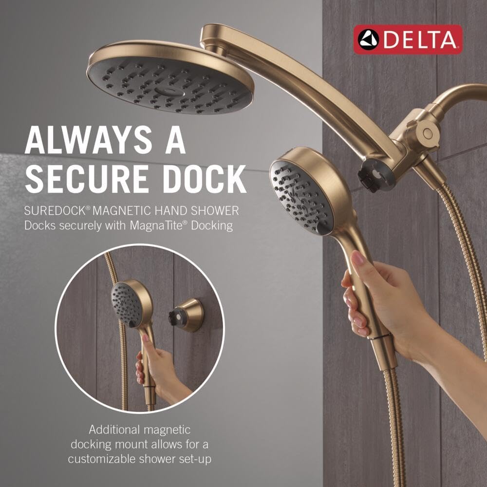 Cabezal ducha 3en1 6 ajustes dorado cepillado