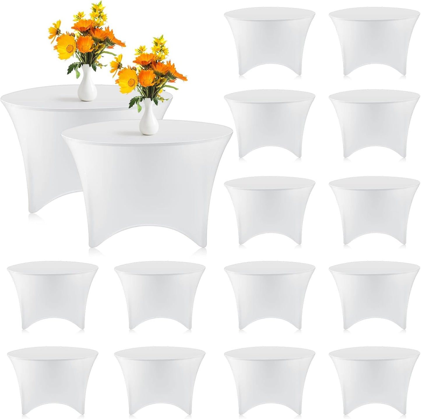 15 Manteles Elastano Ajustables 6ft 72pulg Blanco