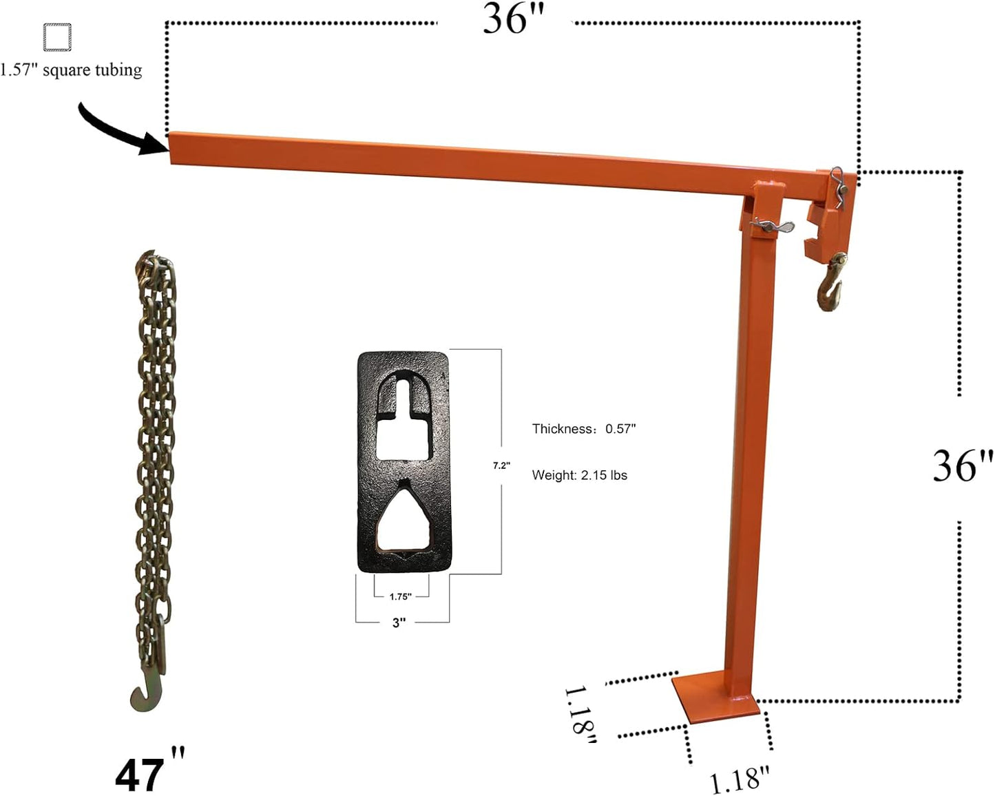 Extractor poste T con cadena 47pulg para valla redonda