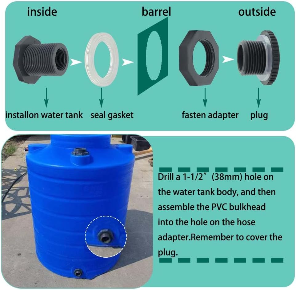 Conector tanque agua 3/4" con enchufes pack 3