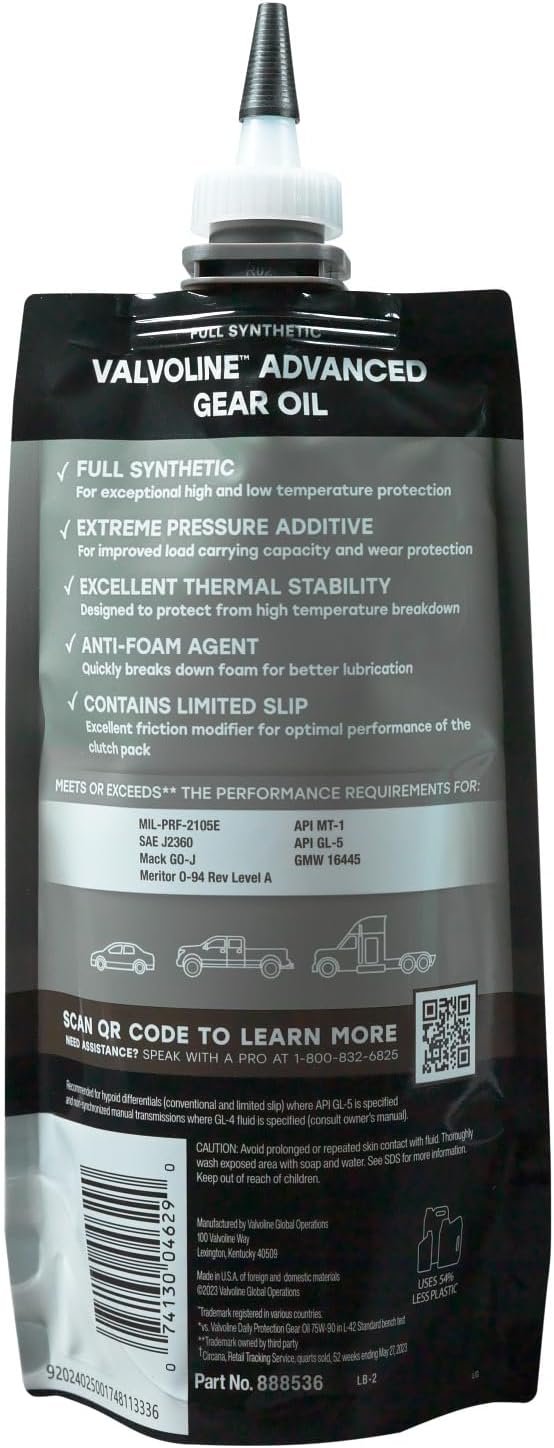 Aceite sintético FlexFill 75W-90 1qt engranajes