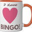 Taza Cerámica Bingo Juego de Adultos Color Naranja/Blanco