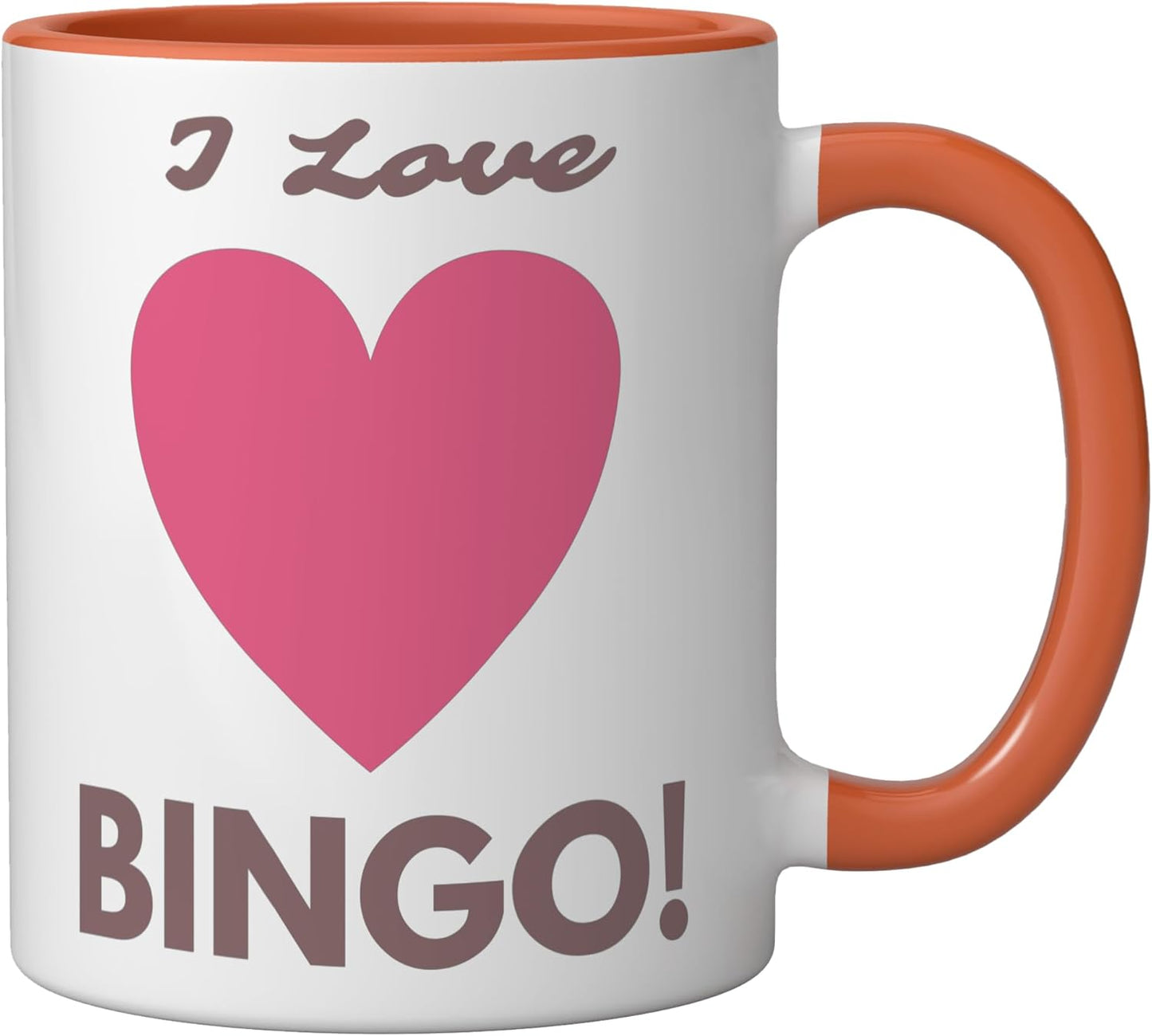 Taza Cerámica Bingo Juego de Adultos Color Naranja/Blanco