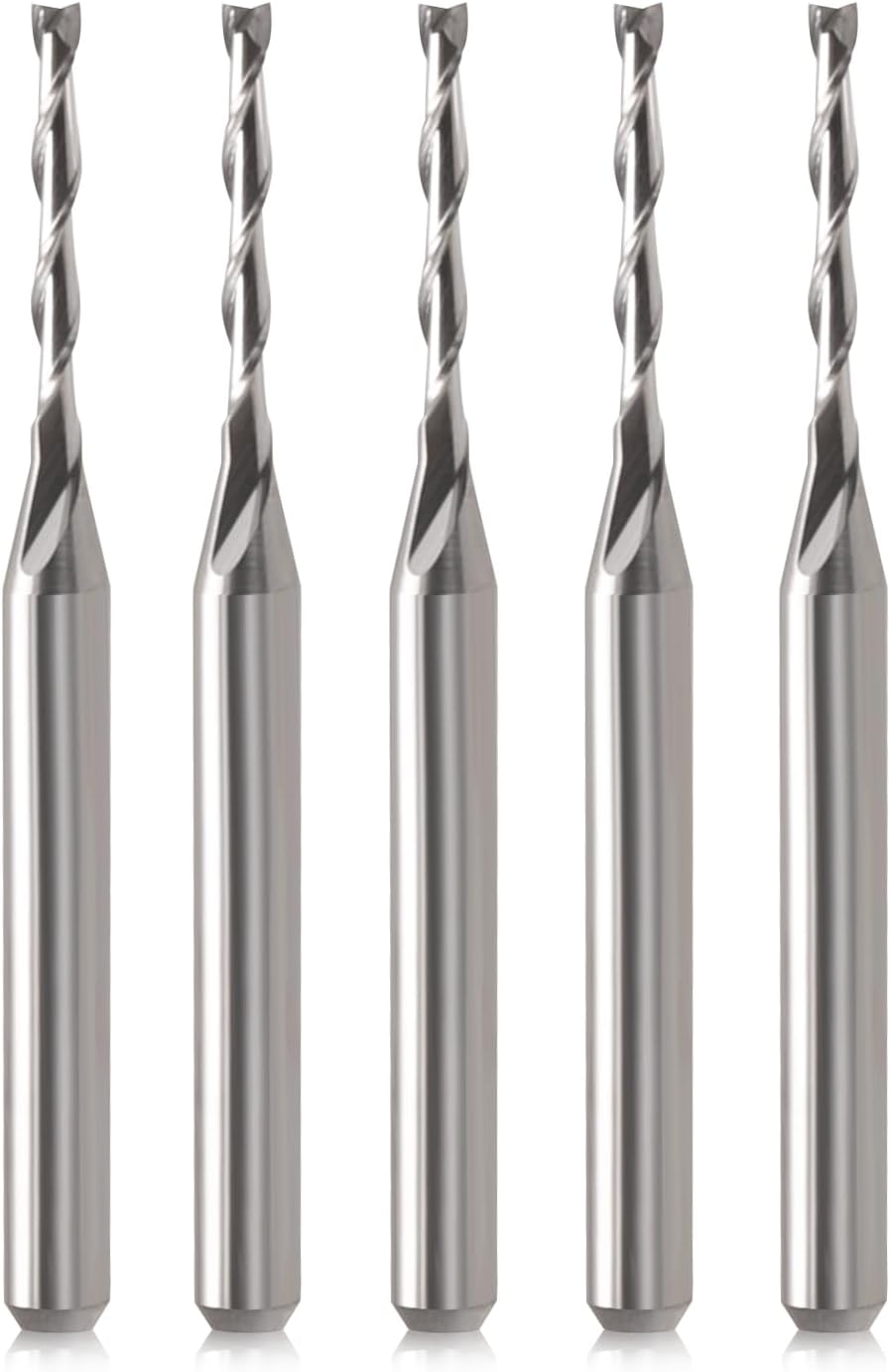 Brocas CNC vástago 1/8 pulg fresadora 1/16 pulg carburo 2 flautas