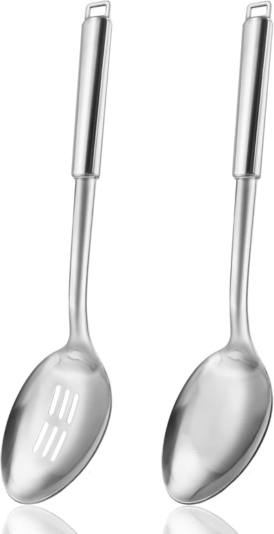 Set 2 Cucharas Acero Inox 18/0 Servir y Ranurada