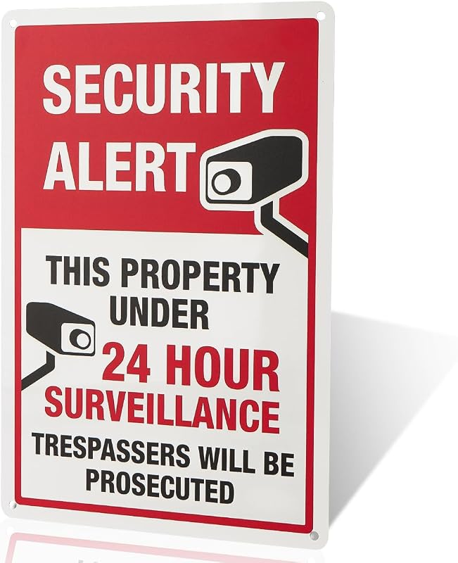 Señal seguridad videovigilancia no trespassing perros