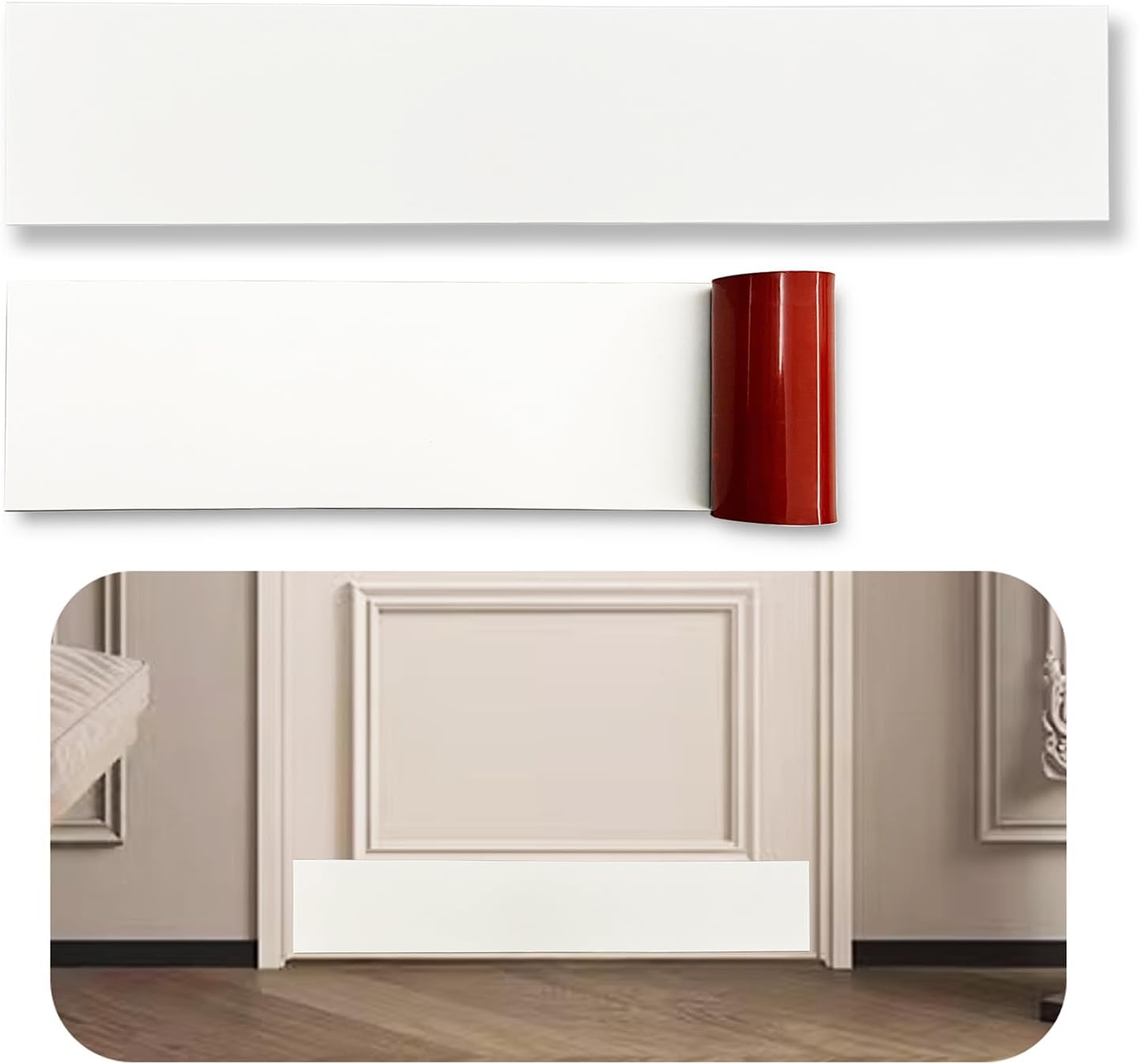 2 Placas Silicona Autoadhesivas para Puerta 6x36pulg Blanco