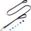 Correa perro 6ft doble asa suave floral morado