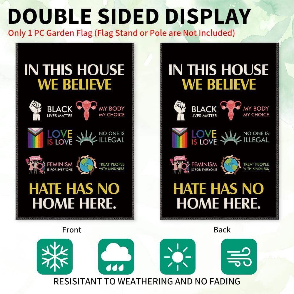 Bandera jardín In This House We Believe