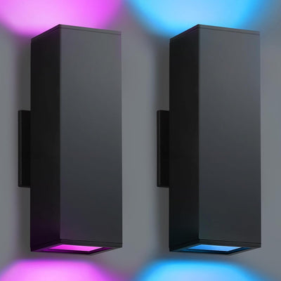 2 Luces Pared Exteriores Cambian Color Control WiFi