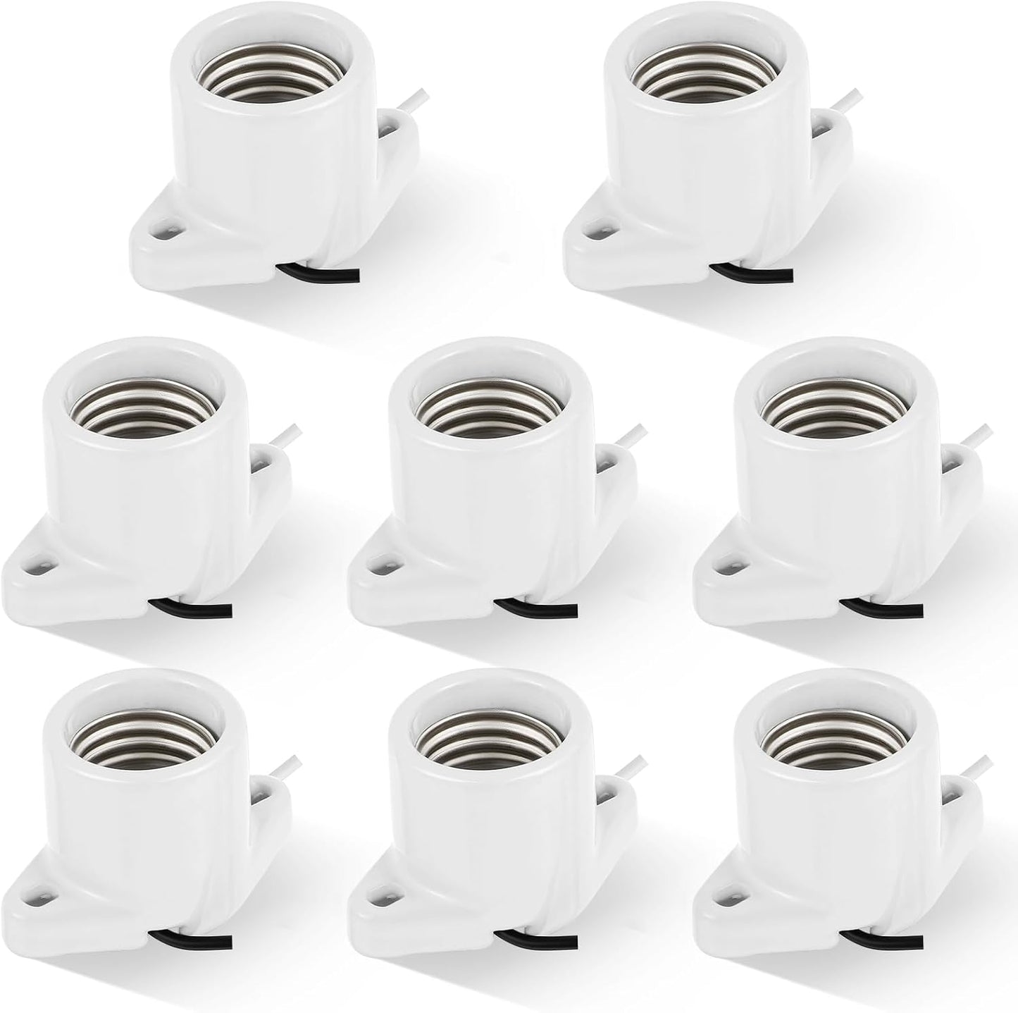 Portalámparas E26 porcelana base roscada 6pulg 8 Pzas