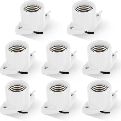 Portalámparas E26 porcelana base roscada 6pulg 8 Pzas