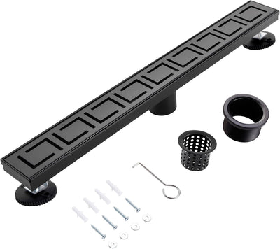 Desagüe ducha 24pulg acero inox rejilla extraible negro