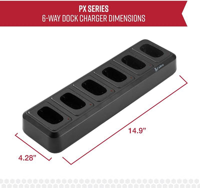 Estación carga Walkie Talkie 6 vías USB portátil comp PX650