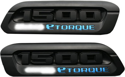 1500 Insignias Etorque Capó Izq y Der Comp AA Negro Azul